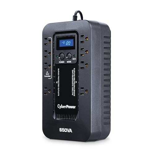CYBERPOWER EC650LCD ECOLOGIC BATTERY BACKUP & SURGE PROTECTOR UPS SYSTEM