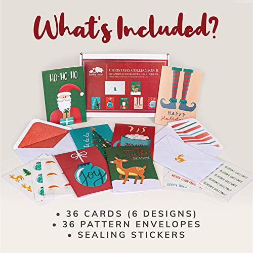 BND-CHRCARDENV-36P, Christmas Cards, 36 Pack Blank Greeting Cards, Vertical New