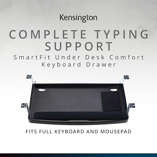 KENSINGTON UNDER-DESK COMFORT KEYBOARD DRAWER SMARTFIT SYSTEM - BLACK New