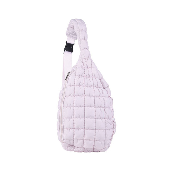 PICKLE O' JOE QUILTED SLING BAG PICKLEBALL BAG - DUSTY PINK