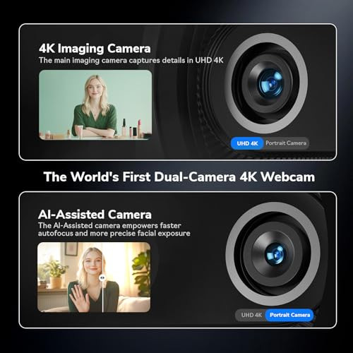 EMEET PIKO+ DUAL-CAMERA AI-POWERED 4K WEBCAM 1/2.55'' SONY SENSOR - WHITE