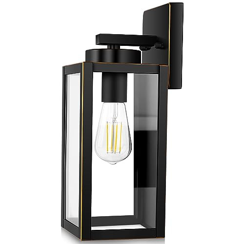 BESLOWE OUTDOOR WALL LIGHT FIXTURES BLACK GOLD New
