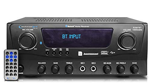 TECHNICAL PRO RXM7BT 1000W HOME RECEIVER BLUETOOTH AMPLIFIER AMP - BLACK