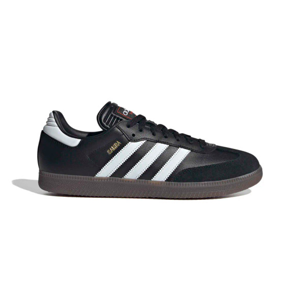 ADIDAS SAMBA LEATHER TRAINERS JUNIORS - SIZE: MEN 5.5 - BLACK/WHITE/BLACK New