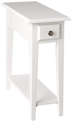 FRENCHI FURNITURE 24'' TALL END TABLE WITH STORAGE - OFF WHITE