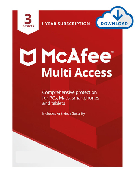 McAfee Multi Access Protection for 3 Devices for 1 Year - Digital Delivery