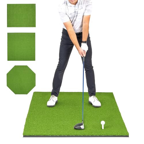GoSports PRO Golf Hitting Mats Practice 5’ x 3’ 5MM PRO TURF - Green