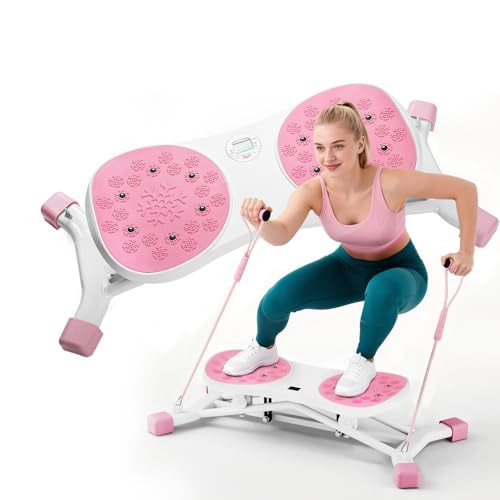 HOPHORSE BALANCE BOARD FOR ADULTS SKI SIMULATOR BALANCE BOARD - WHITE/PINK