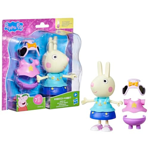 HASBRO PEPPA PIG REBECCA RABBIT DRESS-UP FIGURE 6 ACCESSORIES G0329 PINK New