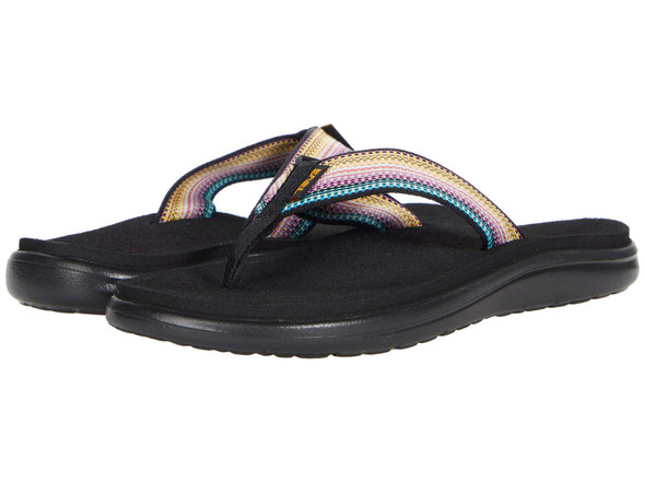 TEVA WOMEN'S VOYA FLIP FLOP - SIZE: 8 WOMEN - ANTIGUOUS BLACK MULTI