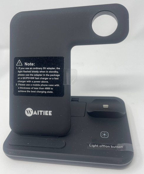 WAITIEE WIRELESS CHARGER 3 IN 1, 15W FAST CHARGING STATION APPLE WATCH - BLACK