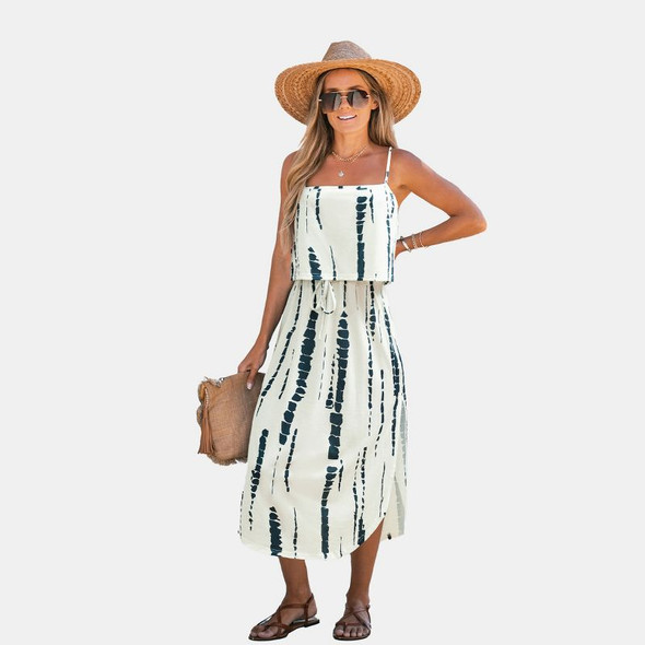 CUPSHE WOMEN'S SPAGHETTI STRAP TIE-DYE MIDI DRESS - SIZE S - TIE-DYE New