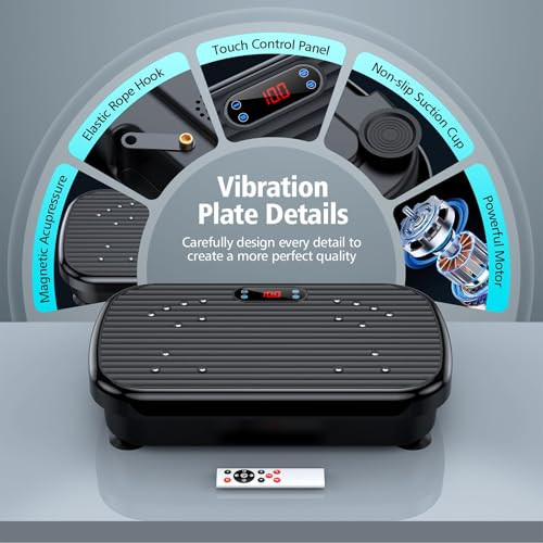 PUREROYI VIBRATION PLATE EXERCISE MACHINE, CAPACITY 330 LBS, RB-CFU7900 - BLACK