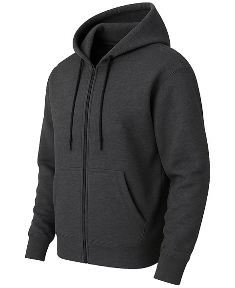BLUE ICE SUPER HEAVYWEIGHT FLEECE LINED FULL-ZIP HOODIE - SIZE: 2XL - CHARCOAL New