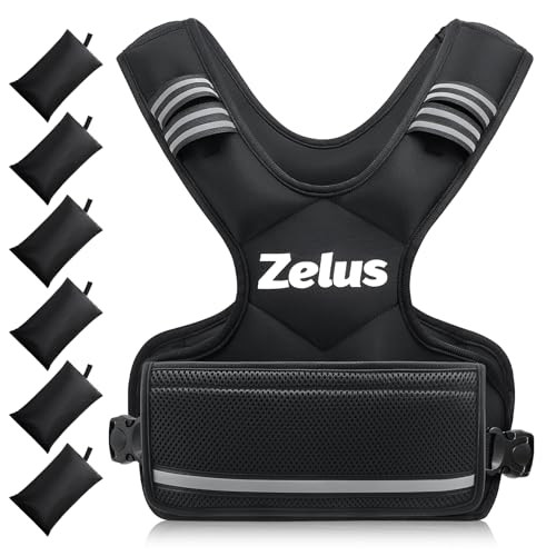 ZELUS WEIGHTED VEST WEIGHTED VEST 4-10LB VEST 6 IRONSAND WEIGHTS - BLACK