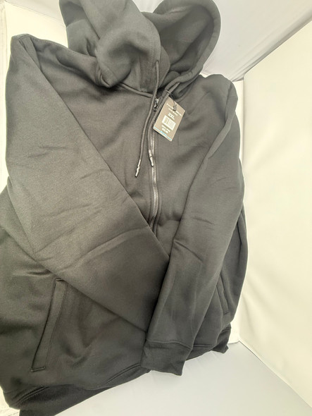 BLUE ICE MEN'S FULL-ZIP LONG-SLEEVE HOODIE - SIZE: MEN 2XL - BLACK New