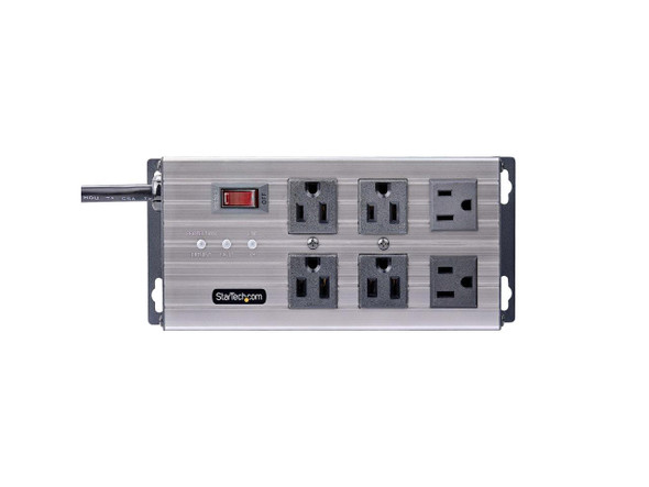 StarTech 6-Outlet Industrial Power Strip 125V/15A EMI/RFI Isolation Surge