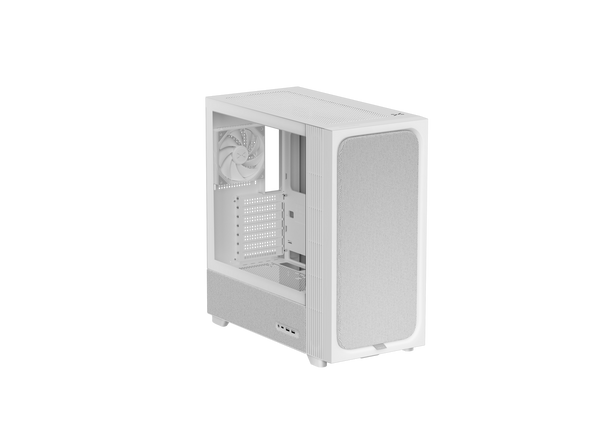 TRYX FLOVA White Mid-Tower ATX PC Case Breathable Fabric-Crafted Tempered Glass
