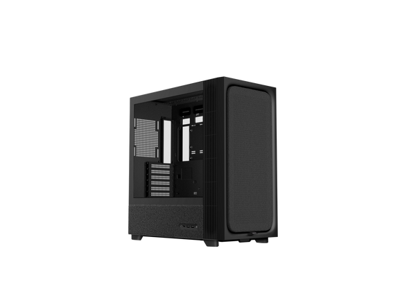 TRYX FLOVA Black Mid-Tower ATX PC Case Breathable Fabric-Crafted Tempered Glass