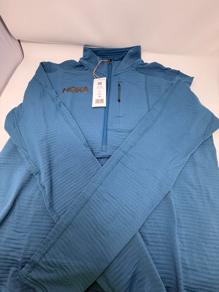 HOKA MEN'S 1/2 ZIP RUNNING PULLOVER - SIZE: MEN S - BLUE STEEL New