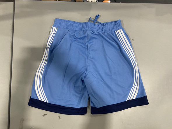 JUMPSTART BASKETBALL SHORTS WITH LIGHT BLUE WITH WHITE STRIPES AND NAVY TRIM - M New