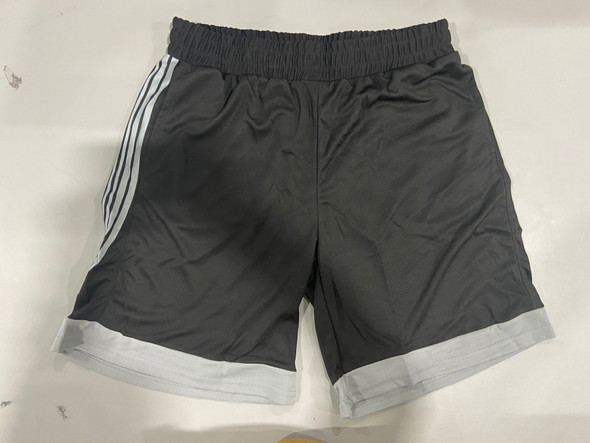 JUMP START BLACK AND SILVER STRIPES BASKETBALL SHORT - SIZE: MEN M New