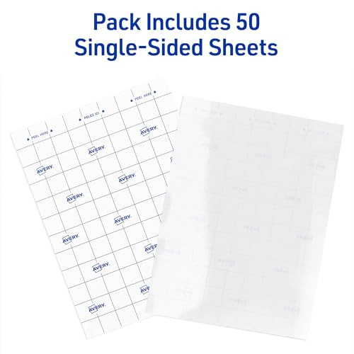 Avery Clear Laminating Sheets 9"x12" Permanent Self-Adhesive 73601- CASE OF 50 New
