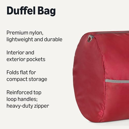AMAZON ESSENTIALS LARGE FOLDABLE NYLON DUFFEL BAG 32.4" 150L 50-LBS CAPACITY New