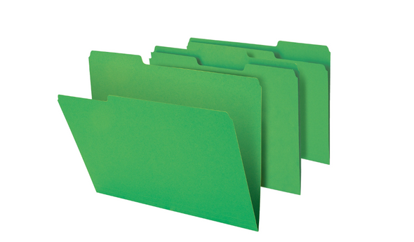 OFFICE DEPOT HEAVY-DUTY FILE FOLDERS 3/4" LETTER PACK OF 18 FOLDERS - GREEN New