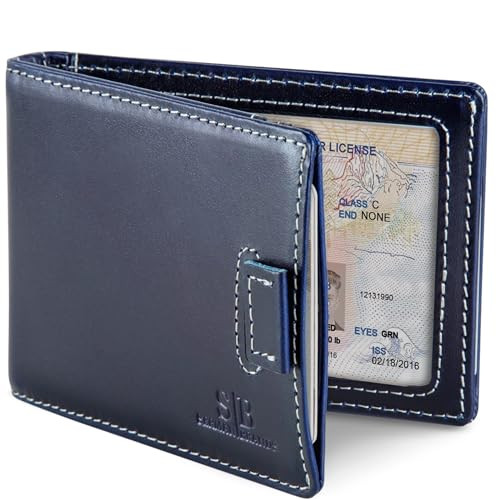 SERMAN BRANDS RFID Blocking Slim Money Clip Wallet – Leather Bifold Front Pocket