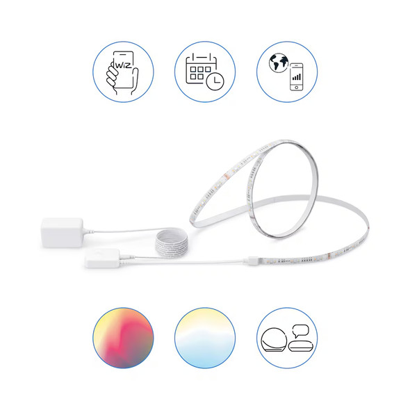 WIZ FULL COLOR & TUNABLE WHITE SMART LED LIGHTSTRIP 2M/6.5FT BASE KIT