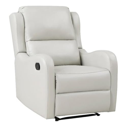 HOMELEGANCE LEXICON DURANT UUPHOLSTERED FAUX LEATHER & WOOD RECLINER - TAUPE
