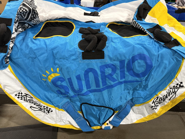 SUNRIO TOWABLE TUBES FOR BOATING, INFLATABLE RIDER - YELLOW-WHITE BLUE