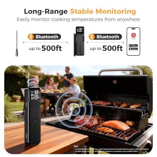 Smarten Prodt DT-133 SMART Wireless Meat Thermometer LCD App Control [1 Probe]