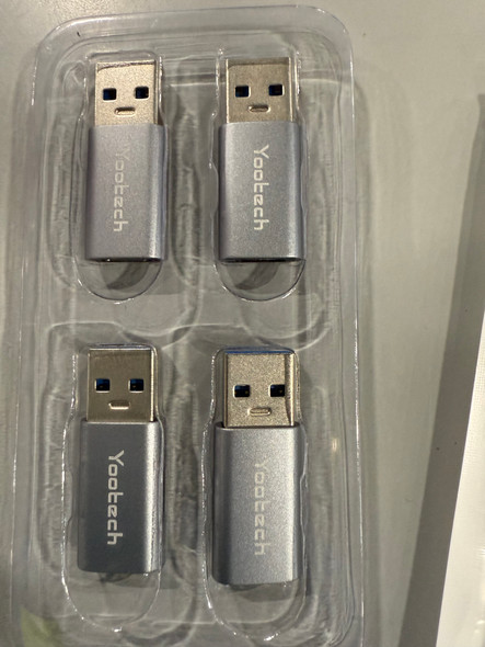 YOOTECH USB-C TO USB-A ADAPTERS 4 PACK - GRAY