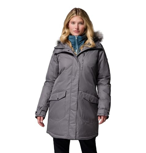 COLUMBIA WOMEN’S SUTTLE MOUNTAIN LONG INSULATED JACKET CITY GRAY SIZE XL New
