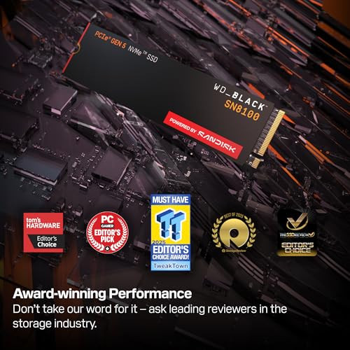 SANDISK WD_BLACK SN8100 1TB NVME SSD PCIe 5.0x4 M.2 2280 WDS100T1X0M - BLACK New