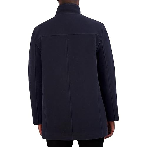 532SW600 COLE HAAN MENS FULL ZIP WOOL PLUSH CAR COAT SIZE MEN SMALL NAVY New