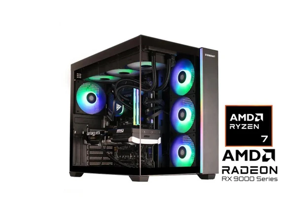 STORMCRAFT FALCON Gaming PC AMD Ryzen 7 7800X3D  AMD Radeon 9070XT 16GB - AI