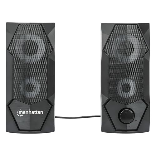 MANHATTAN USB POWERED RBG GAMING SPEAKERS STEREO SPEAKERS 168359 - BLACK