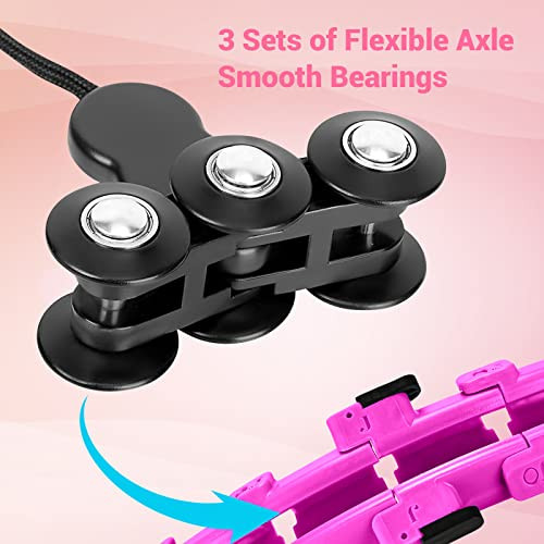 34 KNOTS WEIGHTED WORKOUT HOOP PLUS SIZE, SMART WAIST EXERCISE RING - PURPLE