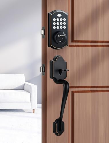 ELAMOR M19 Front Door Lock Set, Keyless Entry Deadbolt, Easy-to-Install - Bronze