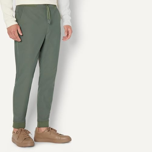 AMAZON ESSENTIALS MEN'S TRAVEL STRETCH JOGGER PANT - SIZE MEN M - DARK GREEN