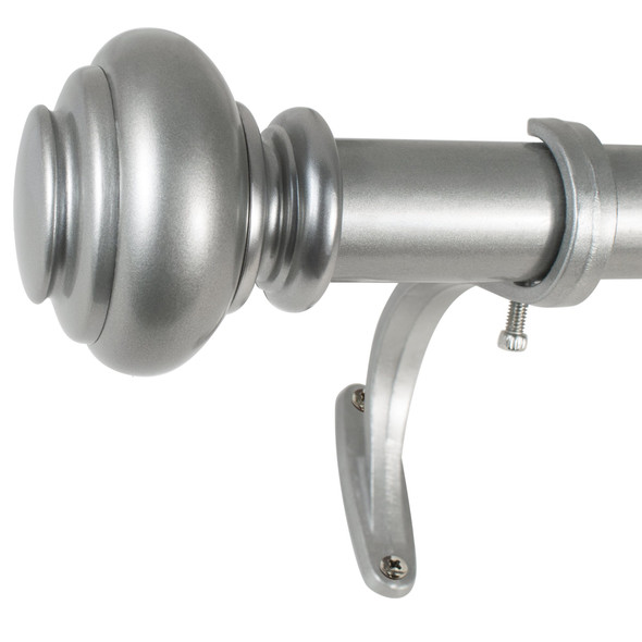 DECOPOLITAN URN 72 IN. - 144 IN. ADJUSTABLE CURTAIN ROD - ANTIQUE SILVER
