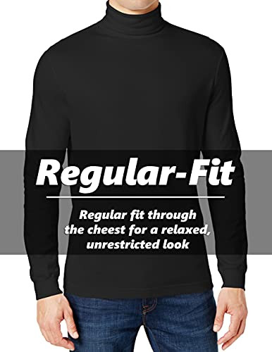 J/MTUN-20BK GALAXY BY HARVIC MEN'S LONG SLEEVE TURTLE NECK T-SHIRT - BLACK - XL