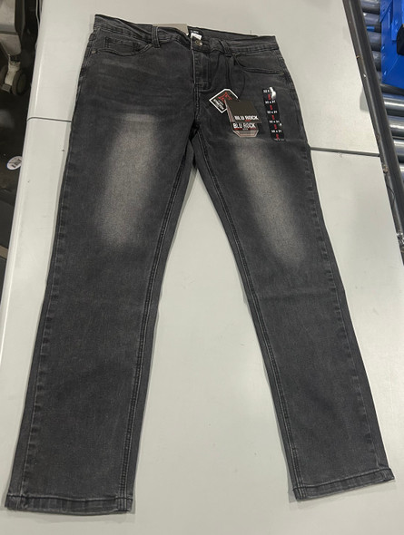 BLU ROCK MEN'S DENIM FLEX JEANS - SIZE: MEN 32X31 - JET BLACK New