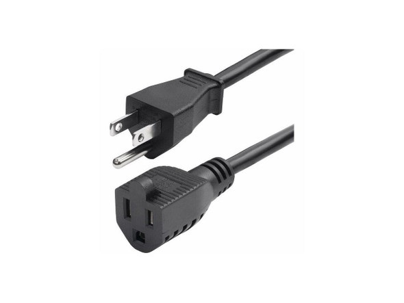 StarTech 10ft 3m Power Extension Cord NEMA 5-15P to NEMA 5-15R AC Power Cable
