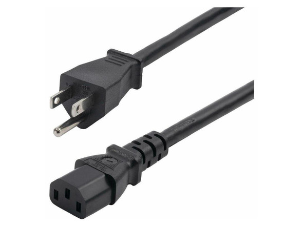 StarTech 8ft 2.4m Computer Power Cord NEMA 5-15P to IEC 60320 C13 AC Power Cable