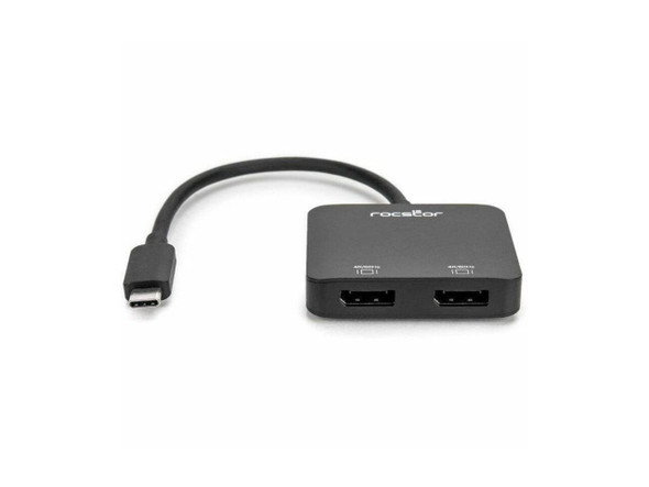 Rocstor USB-C to Dual DisplayPort Adapter - 4K/60Hz - 1 x USB Type C - Male - 2