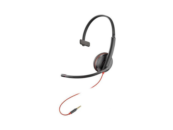 Poly Blackwire 3215 Monaural Wired Headset 3.5mm Plug + USB-C/A Adapter 8X227A6